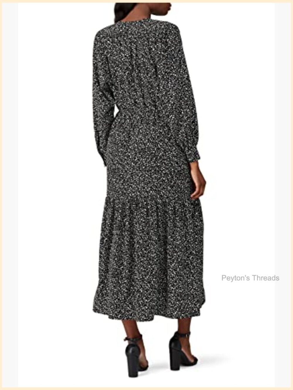 Pre-Loved A-Line Midi Dress with Ditsy Floral Print - Size S (0-2) - Picture 4 of 6